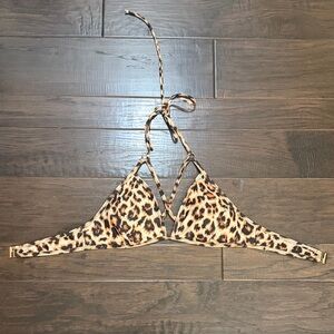 Violate the dress code bikini top Leopard Print Triangle